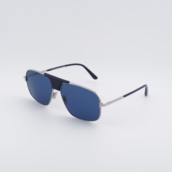 Tom Ford Tex FT1096 16V Sunglasses Palladium Aviator Frame, Blue Lenses - Picture 8 of 10